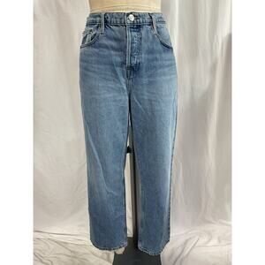 Frame 'Le' Blue Slouchy Low-Rise Straight-Leg Denim Jeans Size 29